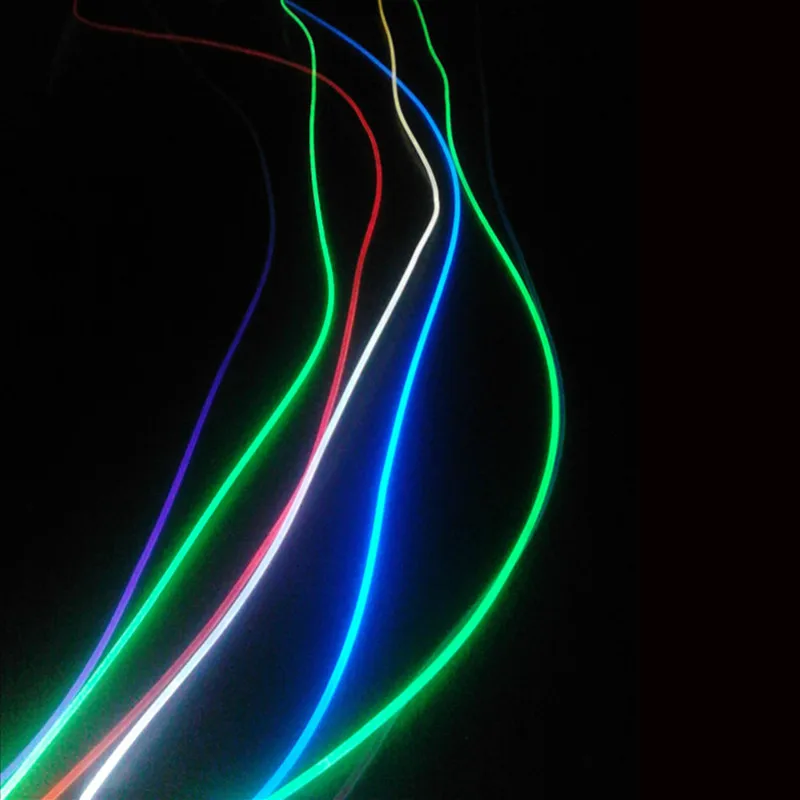 100 м длина высокое качество 2,0 мм боковое светящееся оптическое волокно для украшения автомобиля атмосферный оптоволоконный свет кабель