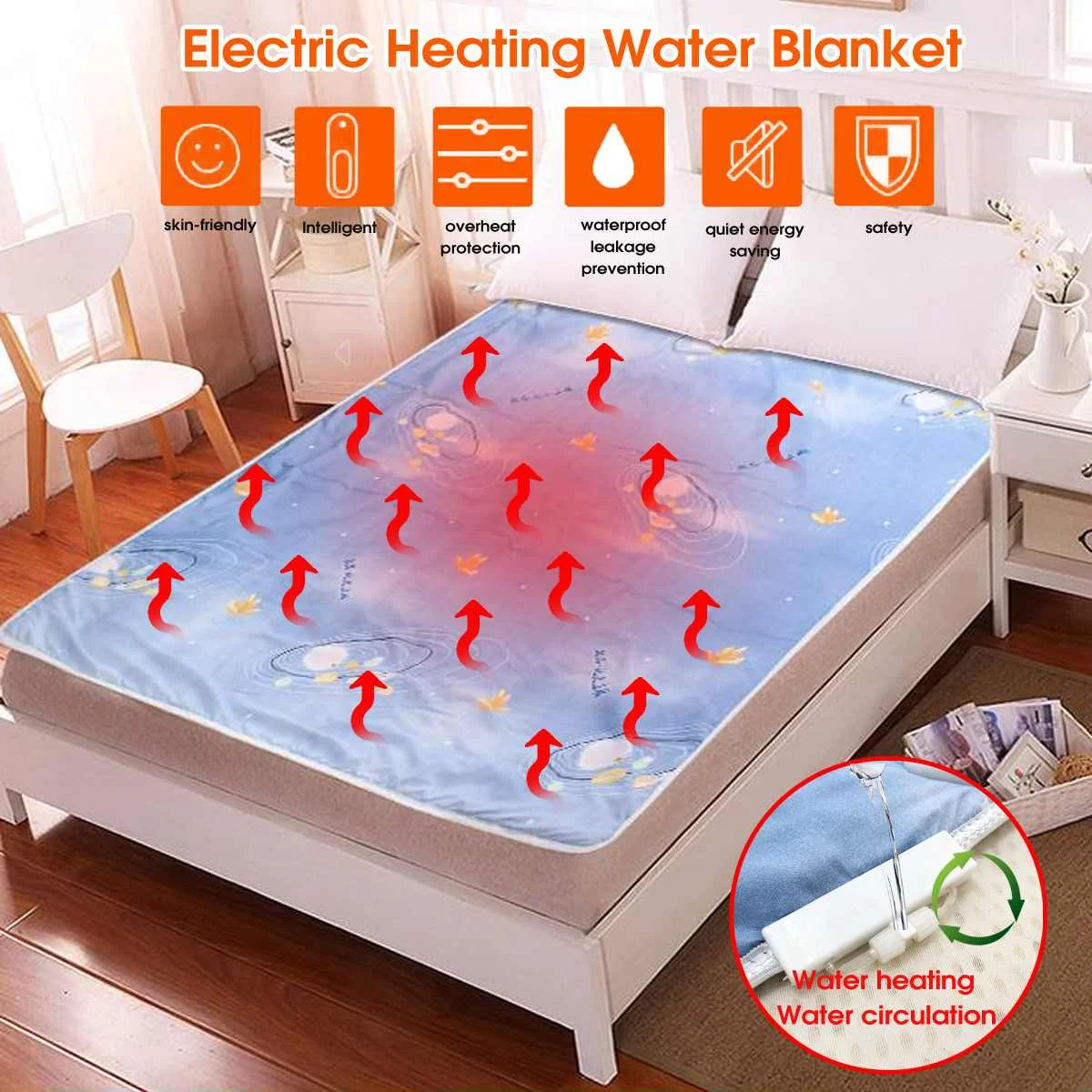 

Electric Blanket 70*150cm/150*180cm Smart Home Waterproof Electric Heated Heating Plumbing Blanket Home Heaters