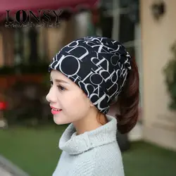 LONSY модные зимние шляпы для женщин грязный шапка beanie шляпа женский новогодний подарок шарф красивая шляпа LL02