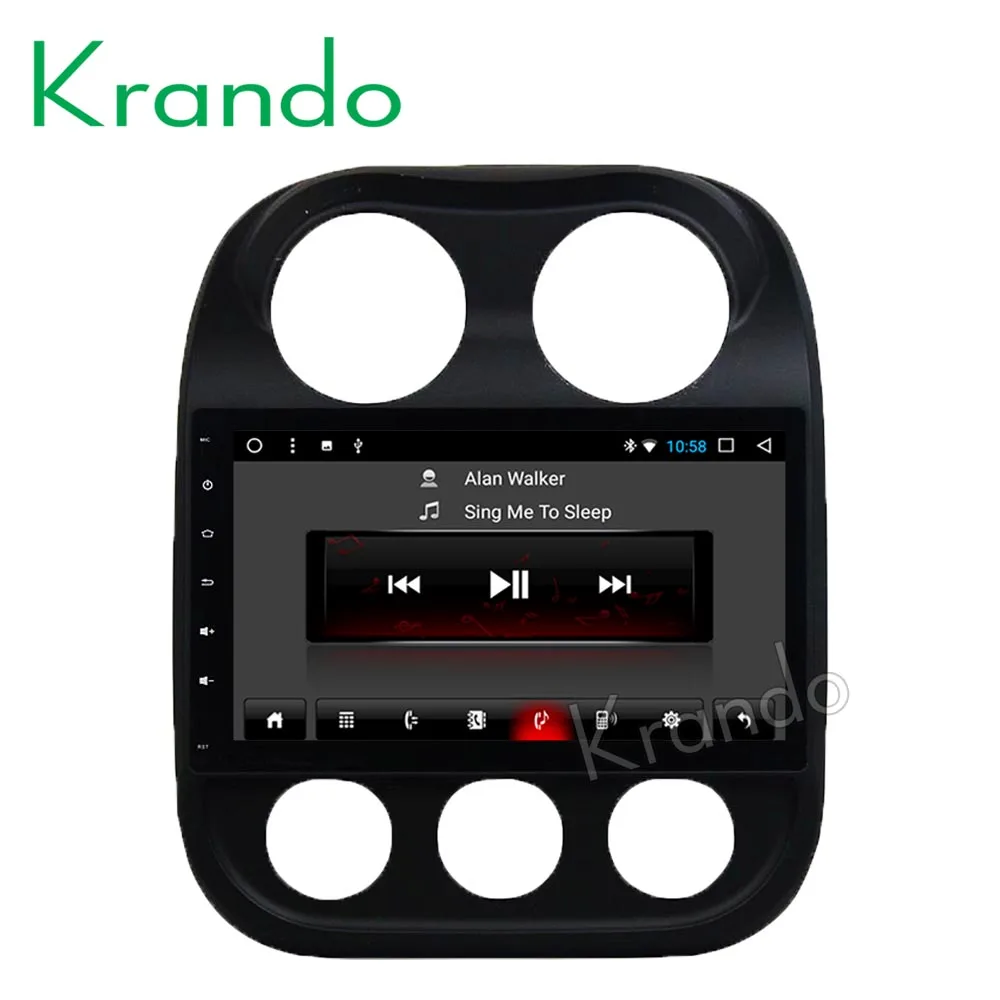 Cheap Krando Android 8.1 10.1" Full touch car multimedia system for Jeep COMPASS / Patriot 2007+ player gps navigation system wifi 1
