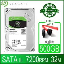 Жесткий диск Seagate 500 Гб, внутренний жесткий диск для настольного компьютера, жесткий диск 500 Гб, 7200 об/мин, 32 м, 3,5 дюйма, 6 кэш-памяти, SATA III для ПК...