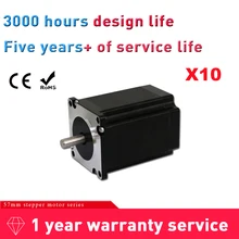 57BYGH Stepper Motor 10pcs NEMA 23 4 Lead Bipolar 2 Phase 56mm 3A for CNC 3D Printer Engraving Machine High Quality nema 34 cnc stepper motor 86x98mm 6 8 n m 6a d14mm stepping motor 972oz in for cnc engraving machine and 3d printer