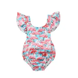2019 милый новорожденных обувь для девочек боди с изображениями Фламинго Комбинезон пляжный костюм одежда повседневное простые наряды infantil