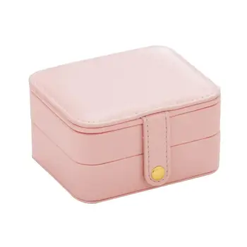 

Travel Jewelry Box Necklace Organizer Earring Ring Holder PU Leather Jewelry Storage Case with Mirror Gifts for Wedding Party