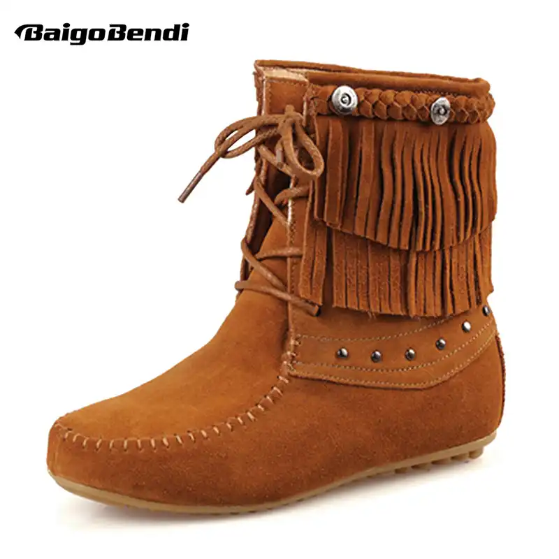 wedge moccasin boots