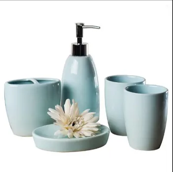 

Home, Ceramic Bathroom Sets Cartoon Bottles Of Lotion Soap Box Toothbrush Holder, Bathroom Accessories, Bathroom Appliances