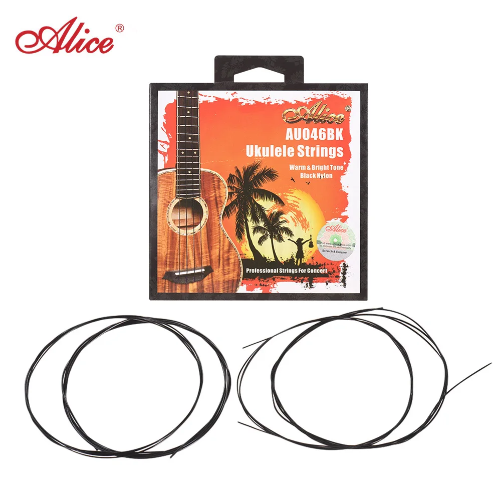 Алиса AU046BK серия укулеле Ukelele набор струн Uke (A-E-C-G) черный модифицированный нейлон