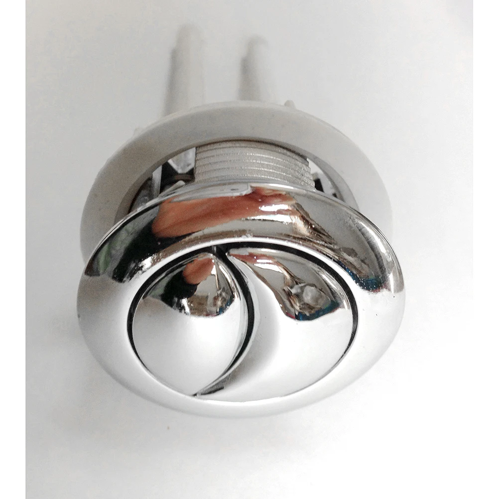 Toilet Bowl Hand Grips 38mm Dual Flush Round Push Button Electroplating Water Tank Valve Bathroom