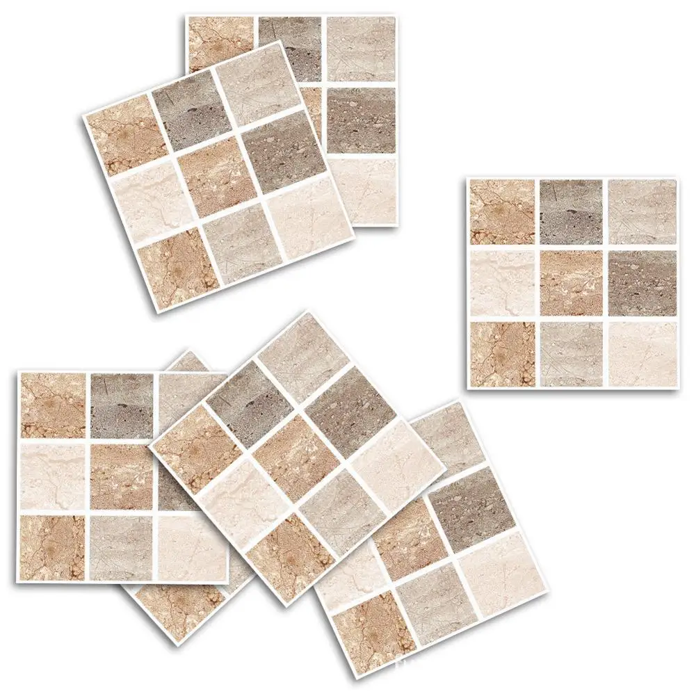 18pcs 10*10cm Colorful Mosaic Waterproof Stick Wall Art Bathroom Cafes Living Room Tile Sticker | Дом и сад