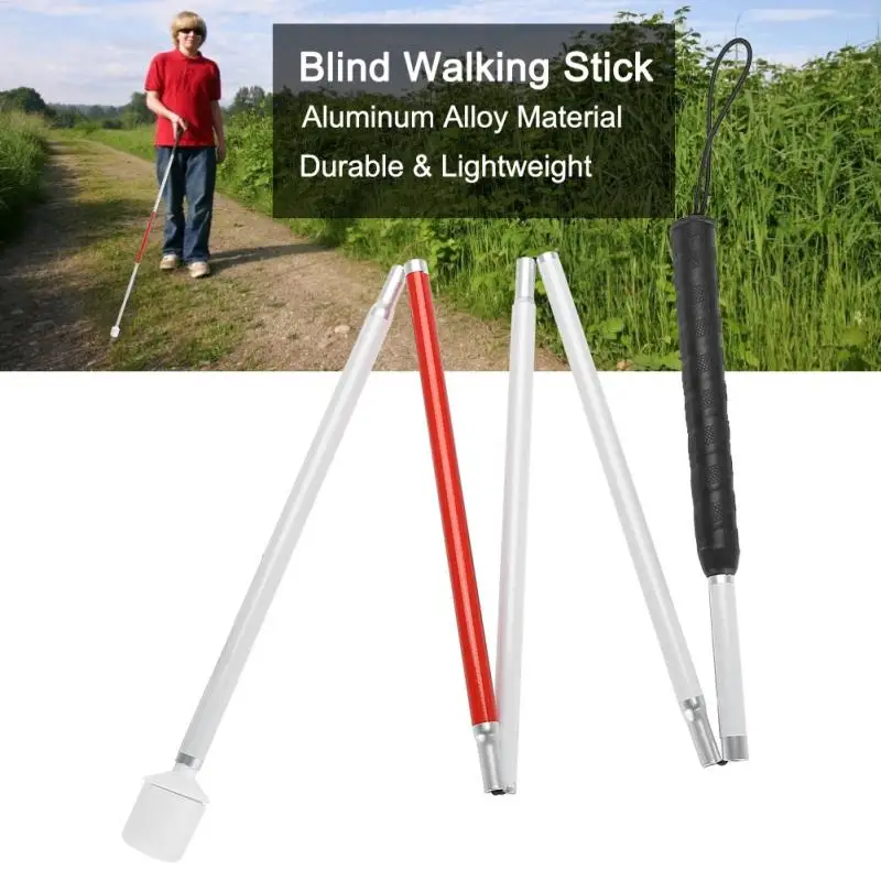 

Aluminum Alloy Foldable Reflective Blind Walking Stick Guide Blind Cane Crutch Visually Impaired Folding Blind Crutch Cane