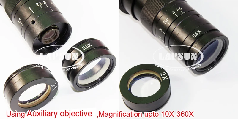 Lapsun 10X 360X зум объектив 21.0MP HD промышленный лабораторный микроскоп камера 2K @ 30FPS HDMI
