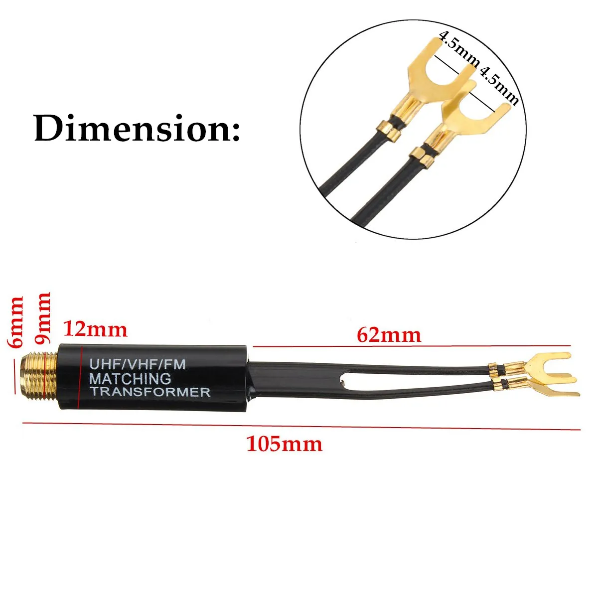 Внутренняя антенна соответствующий трансформатор UHF/VHF/FM Balun 75 300 Ом ТВ F Кабельный