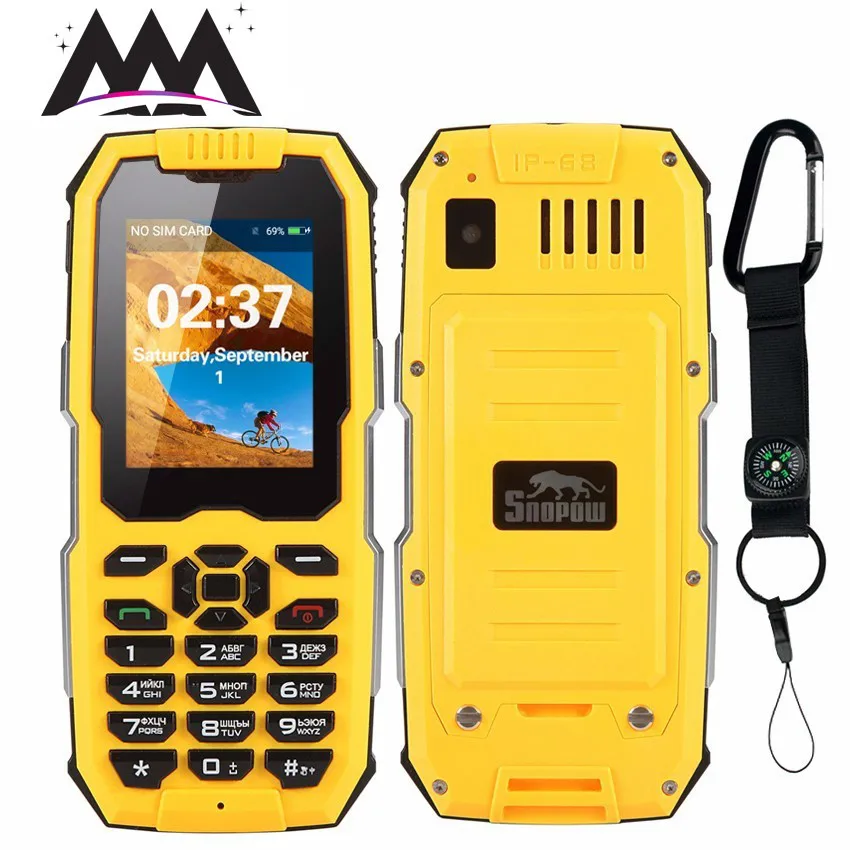 

Snopow M2 Russian keyboard IP68 Waterproof Shockproof mobile Phone 2500mAh Unlocked flashlight Telphones Dual SIM cell phones