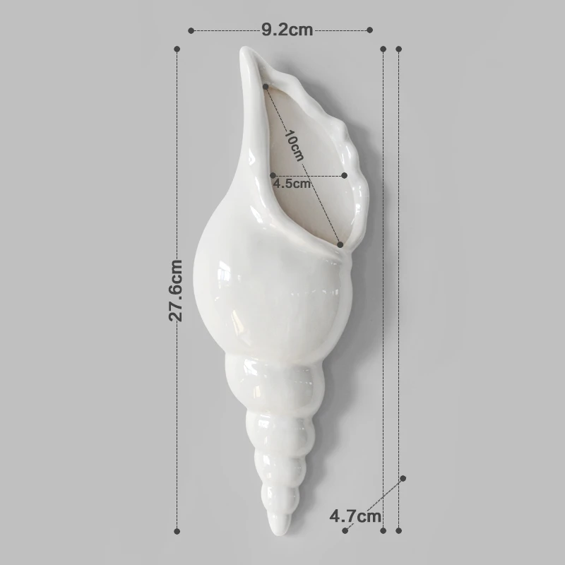 Современная Белая Керамическая Морская раковина, ваза для цветов, настенный Декор для дома, для гостиной, фоновая настенная ваза