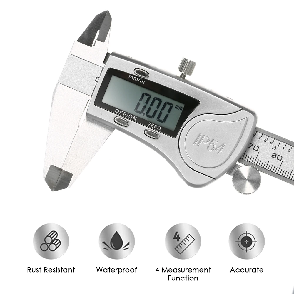 

0-150mm Digital Caliper IP54 Waterproof Calipers High Precision LCD Display Vernier Caliper Measuring Tool Ruler
