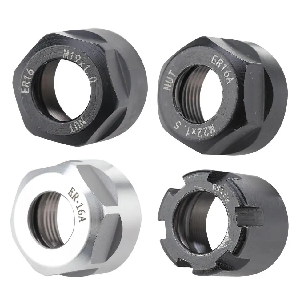 

1Pcs ER16 A&M Type M22*1.5/M19*1.0 Collet Clamping Nut Hex Nut for CNC Milling Chuck Tool Holder Replacement Lathe Machine Tools