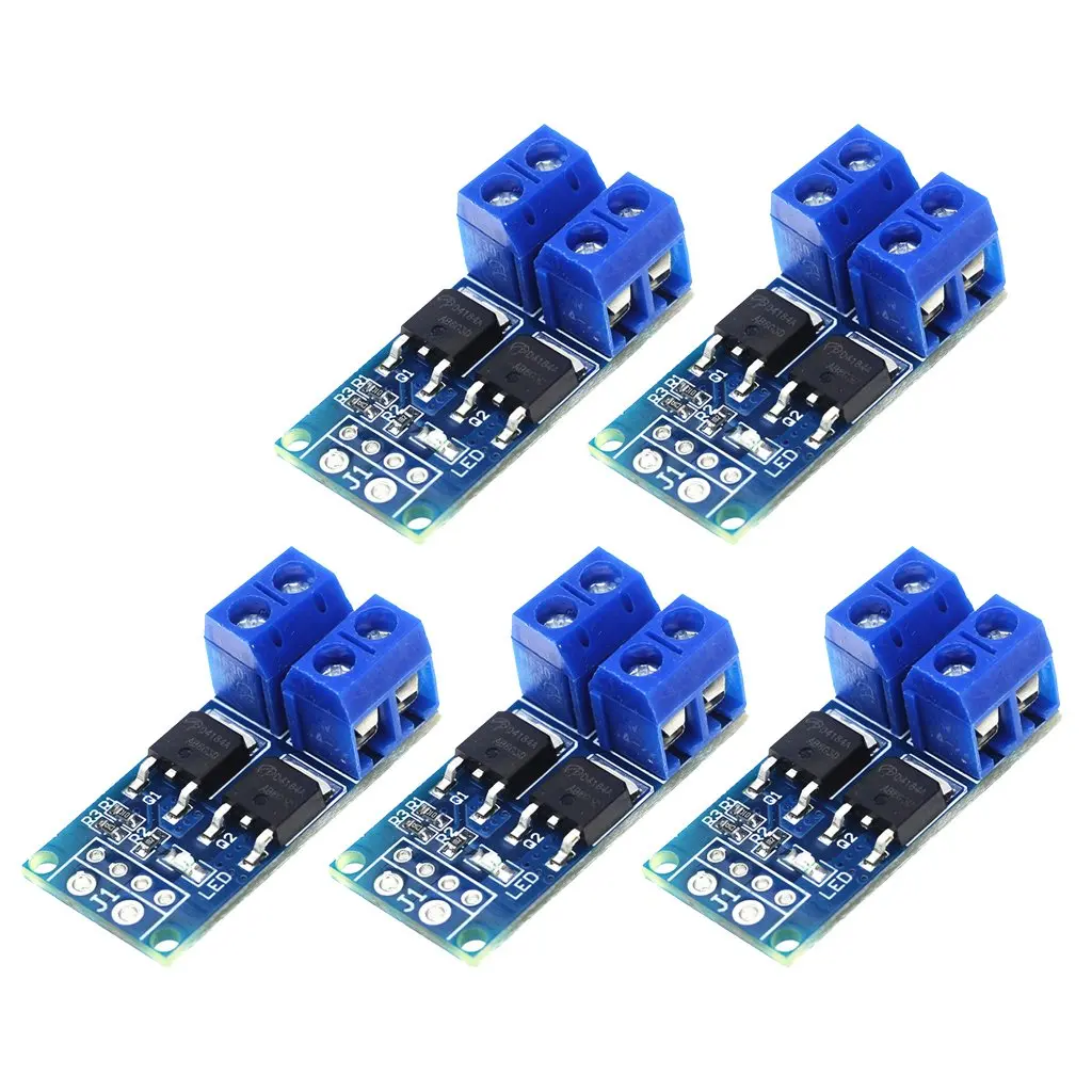 

CNIM Hot DC 5V-36V 15A MOS Trigger Switch Driver Module FET PWM Regulator High Power Electronic Switch Control Board (5 Pieces)