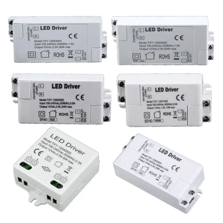 

led driver transformer 60w 36w 24w 12w 6w dc 12V output Power Adapter Power supply for led lamp