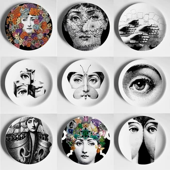 

Piero Plates Style 8 Inch Home Wall Hanging Decorative Plates Hotel Bar Background Illustration Dishes Wholesale