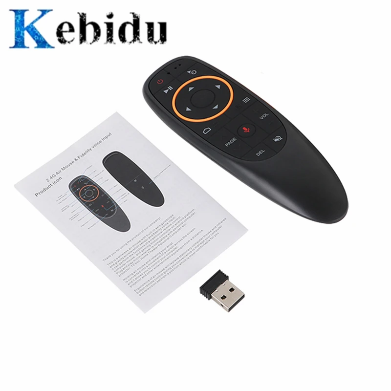 

Hot-sale G10s 2.4G USB Receiver G10 Air Mouse Voice Control with for Gyro Sensing Mini Wireless Smart Remote for Android TV BOX