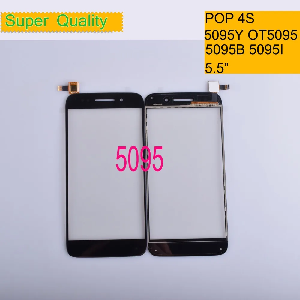 10Pcs/lot For Alcatel Pop 4S OT 5095 5095B 5095I 5095K 5095Y OT5095 Touch Screen Panel Sensor Digitizer Glass Touchscreen 5.5&quot |