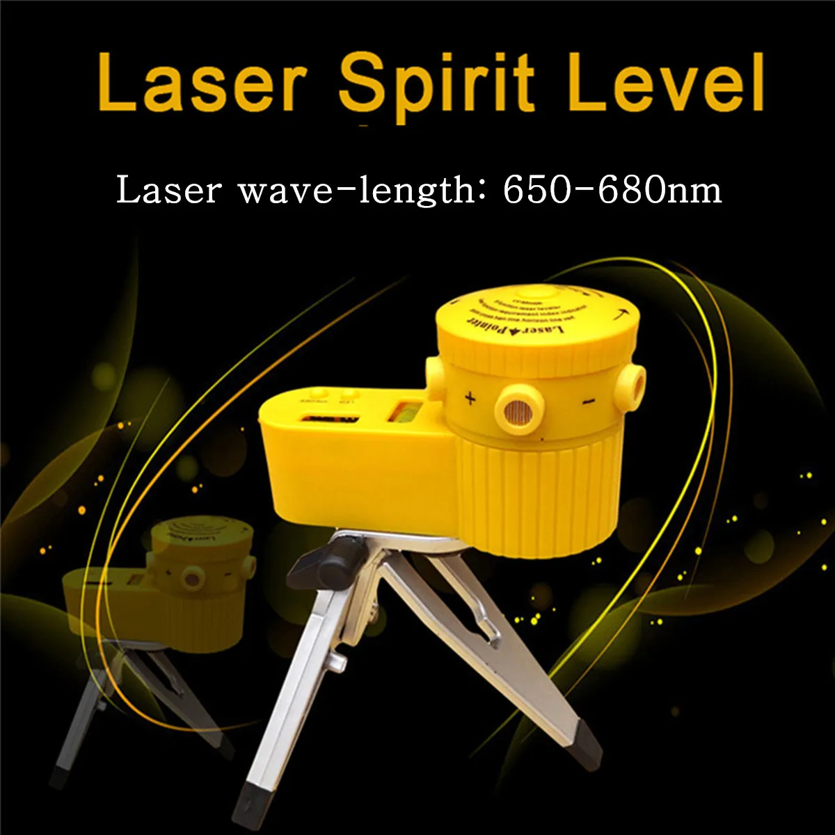 

Spirit Level Laser Leveler Measuring Tool Horizontal Vertical Line With Tripod 5 Modes Lightweight and Practical Yellow Cross