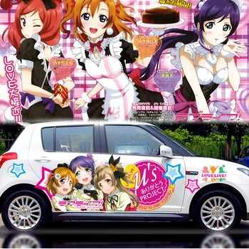 

2PCS 3D Waterproof Printing Carve Car Body Decals Car Spray Paint Decal Sticker Cute Girl LOVE LIVE Animation Sticker CNS170