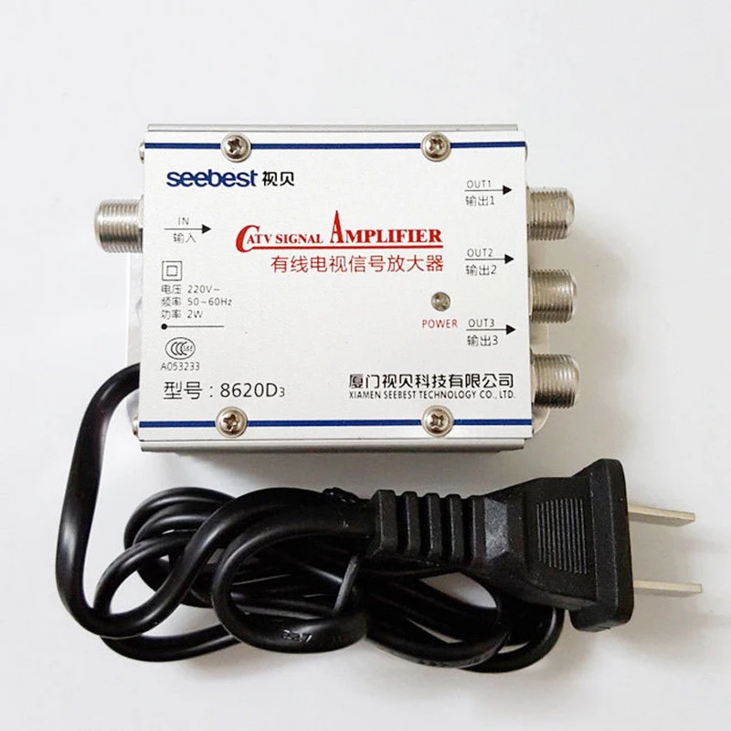 

Mini 1 In 3 Out CATV Cable TV Antenna Signal Amplifier AMP Booster Splitter Set Broadband Home TV Equipment