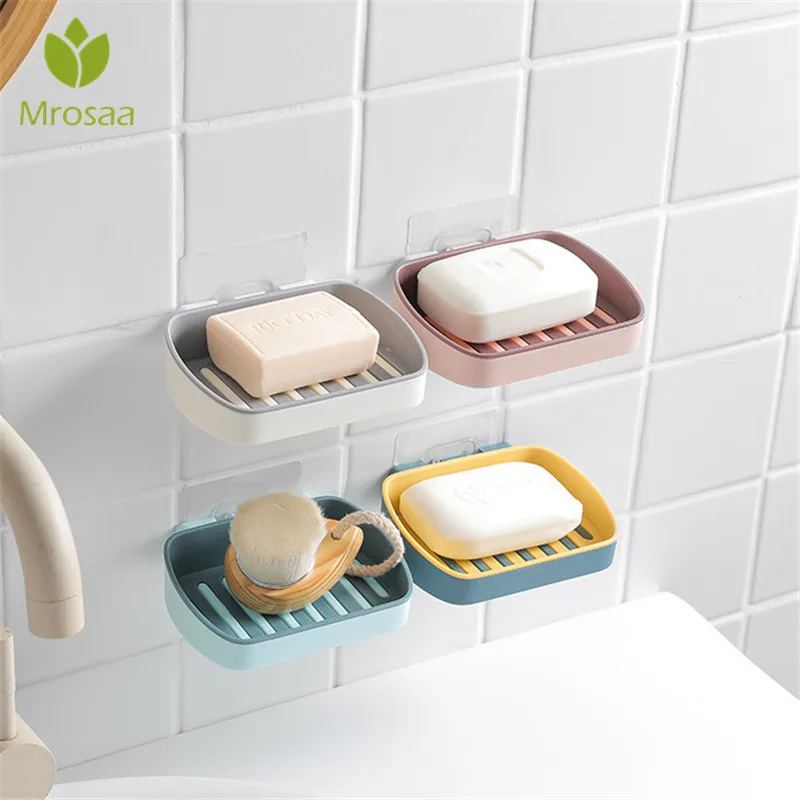 

Soap Dish Bathroom Kitchen Wall-Mounted Quick Drain Suction Cup Soap Shelf Holder Domestic Sponge Soap Box Hanging Rack Portable