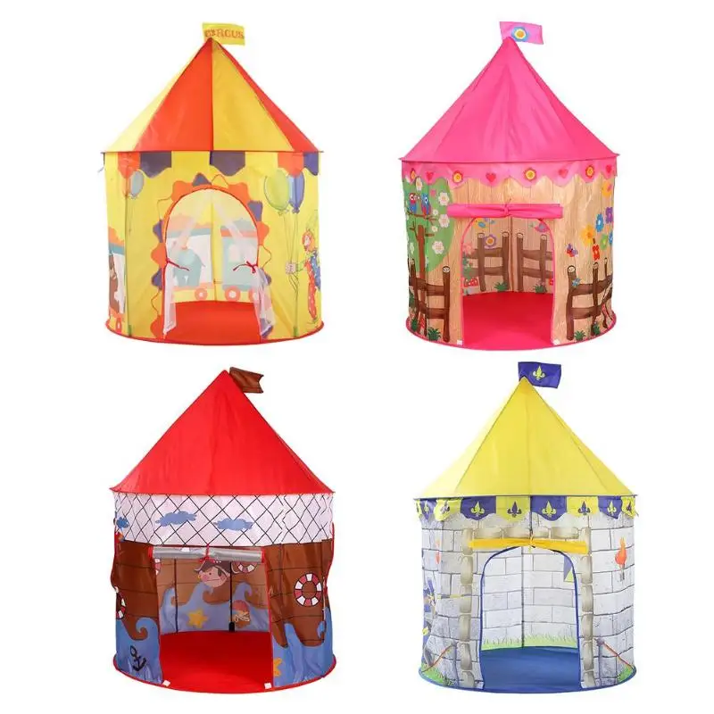 

Play Tent Foldable Tipi Prince Pricess Folding Tent Children Boy Girl Castle Cubby Play House Kids Gifts Outdoor Toy Tents
