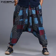 Модные Винтажные повседневные штаны, свободные шаровары, штаны для бега, мужские и женские брюки, хлопковые льняные брюки, унисекс, Hombre Feminina, пляжные