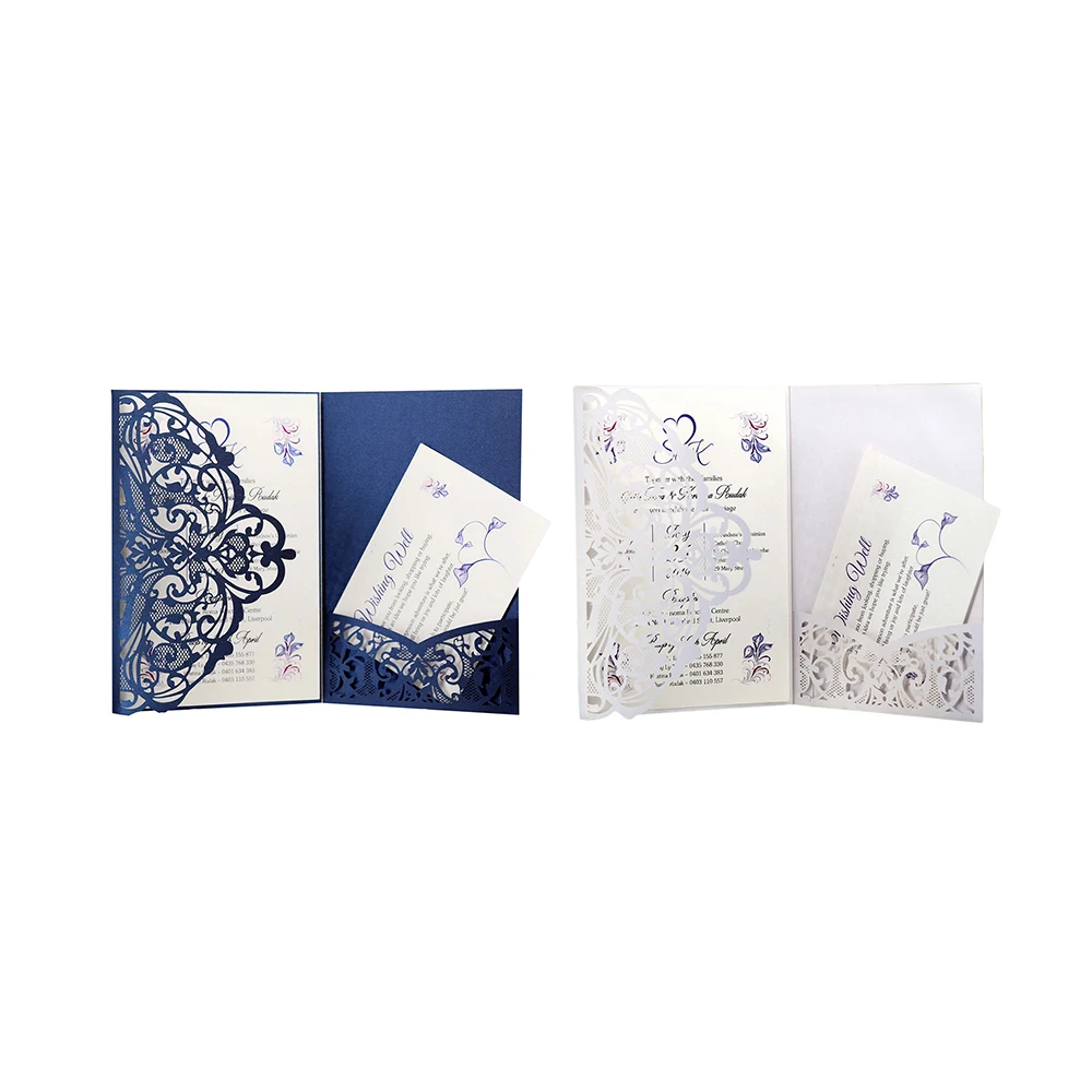  Decor Cut Wedding Invitation Cards Laser 10pcs Party Supplies European Greeting Card Beauty Tri-fol - 33014347004