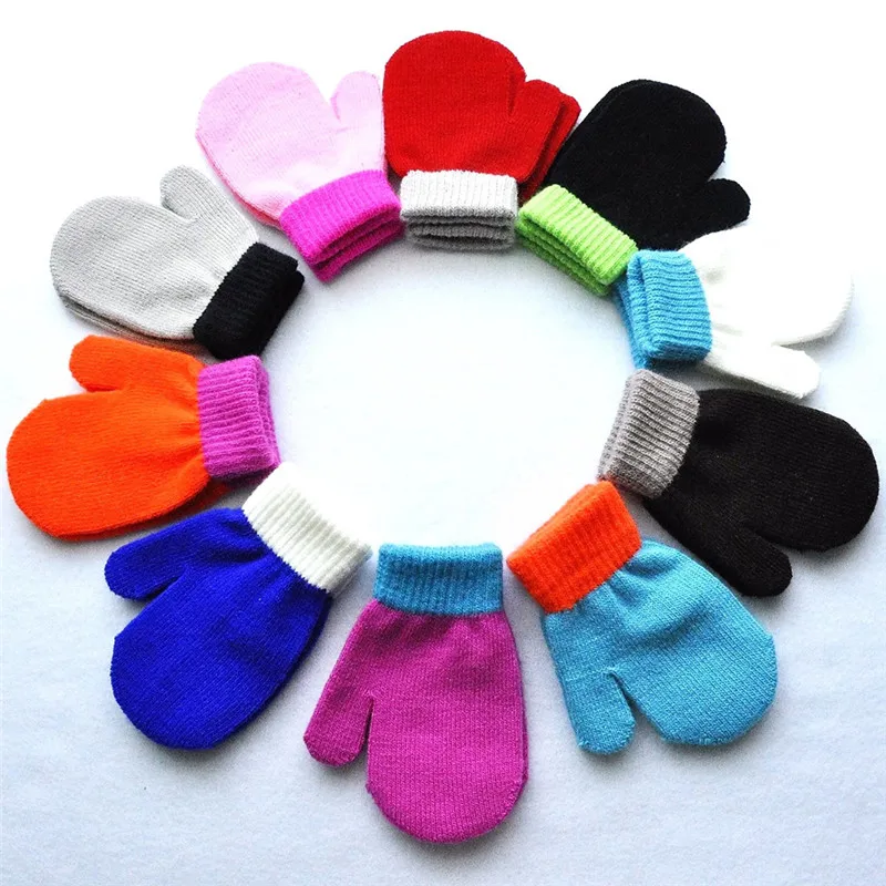 

Cute Toddler Patchwork Pattern Glovers Kids Mittens Cotton Soft Knitting Warm Gloves Fashion
