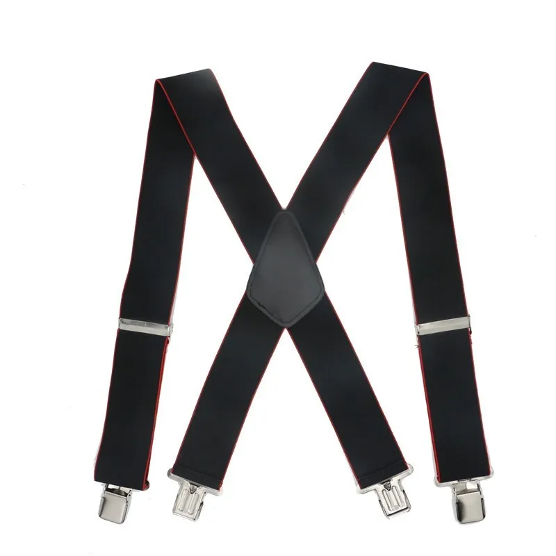 

Men Shirt 5cm Width Suspenders 4 Clips Braces Male Vintage Pants Braces For Women Belt Trousers Elastic X Shape Pants Strap