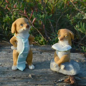 

Creative Cute Dog Decoration Resin Imitation Animal Decoration Gifts Zodiac Mascot Succulent Figurines Miniatures Murals Crafts