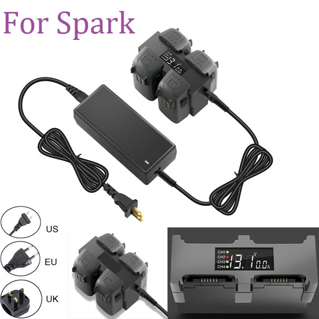 

DJI Spark 4in1 Battery Charger Hub RC Intelligent Quick Display Charging For Spark