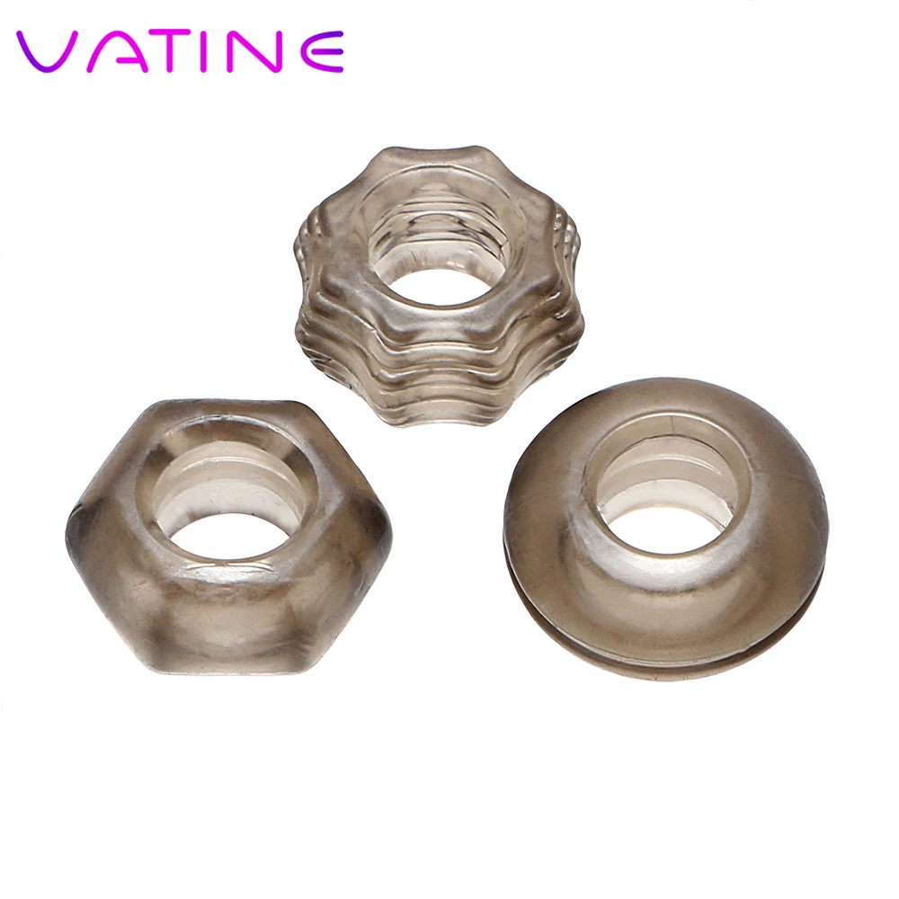 VATINE 3 шт./компл. кольца для увеличения пениса Foreskin кольцо секс игрушки мужчин