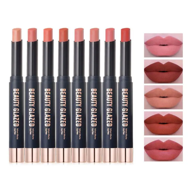 

Beauty Glazed 8-Shade Non-Transferring Moisturizing Waterproof Lasting Matte Lipstick Makeup Cosmetics Matte Lip Sticks