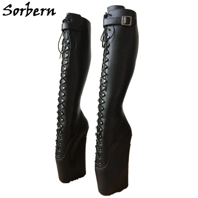 

Sorbern Custom Wide Calf Fit Footwear High Heels Boots Female Ballet Wedges Square Toe Boots Wide Mid Calf Boots For Women