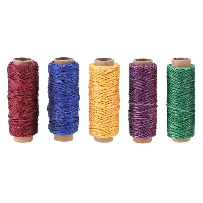 

50m/Roll 150D Flat Sew Wax Line Handmade DIY Leather Sewing Fiber Thread Apparel Sewing Line Fiber Thread Knitted Accessories