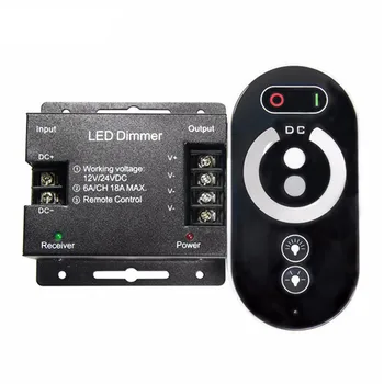 

CLAITE DC12 24V 6A 3 Channles LED Dimmer Controller Full For-touch RF Remote Control For Single Color LED Strip Light Tape