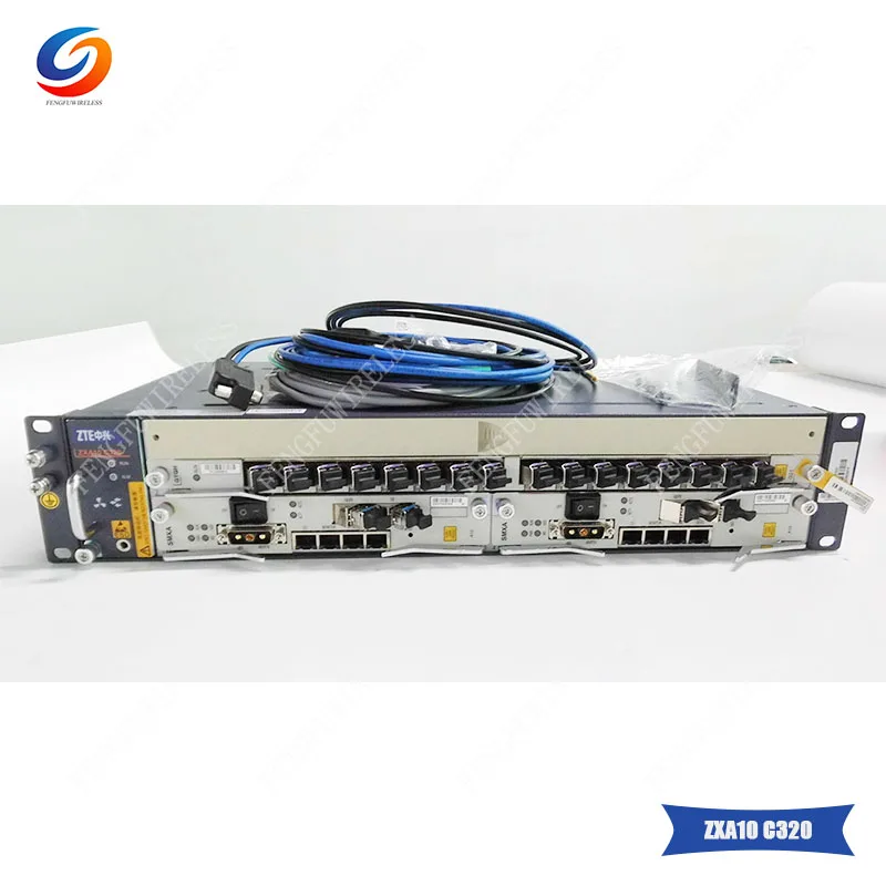 zte 1" дюймов EPON или GPON OLT C320 с 2* SMXA и один 16 портов GTGH C+ карта с 16 шт SFP C+ модули