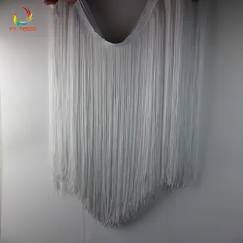 

50cm/long white Tassel Fringe Trimming Lace Ribbon Dance Latin Dress Macrame Samba Clothing DIY Lace Single Band decoration