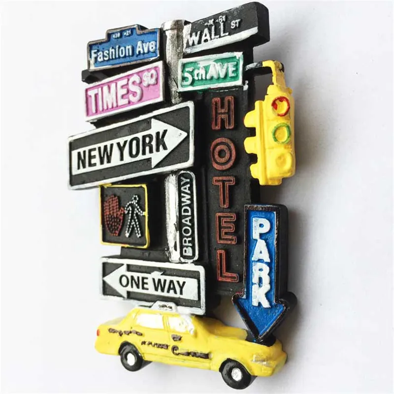 

New York Street Sign Refrigerator Creative 3D Fridge Magnets Gift Modern Home Decorations Drop Shipping Wholesales