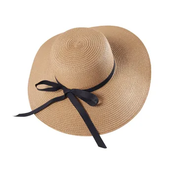 

Hot Women's Wide Brim Summer Beach Sun Hat Lady Straw Floppy