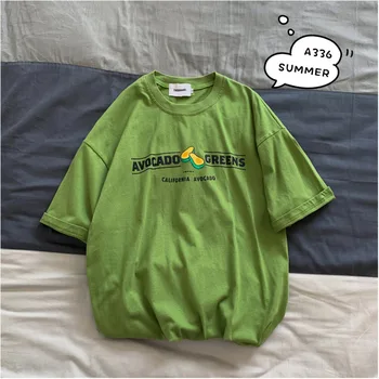 

2019 Spring And Summer New Korean Version Of The Tide Male Loose Cotton Super Fire Harajuku Letter Large Size Casual T-shirt