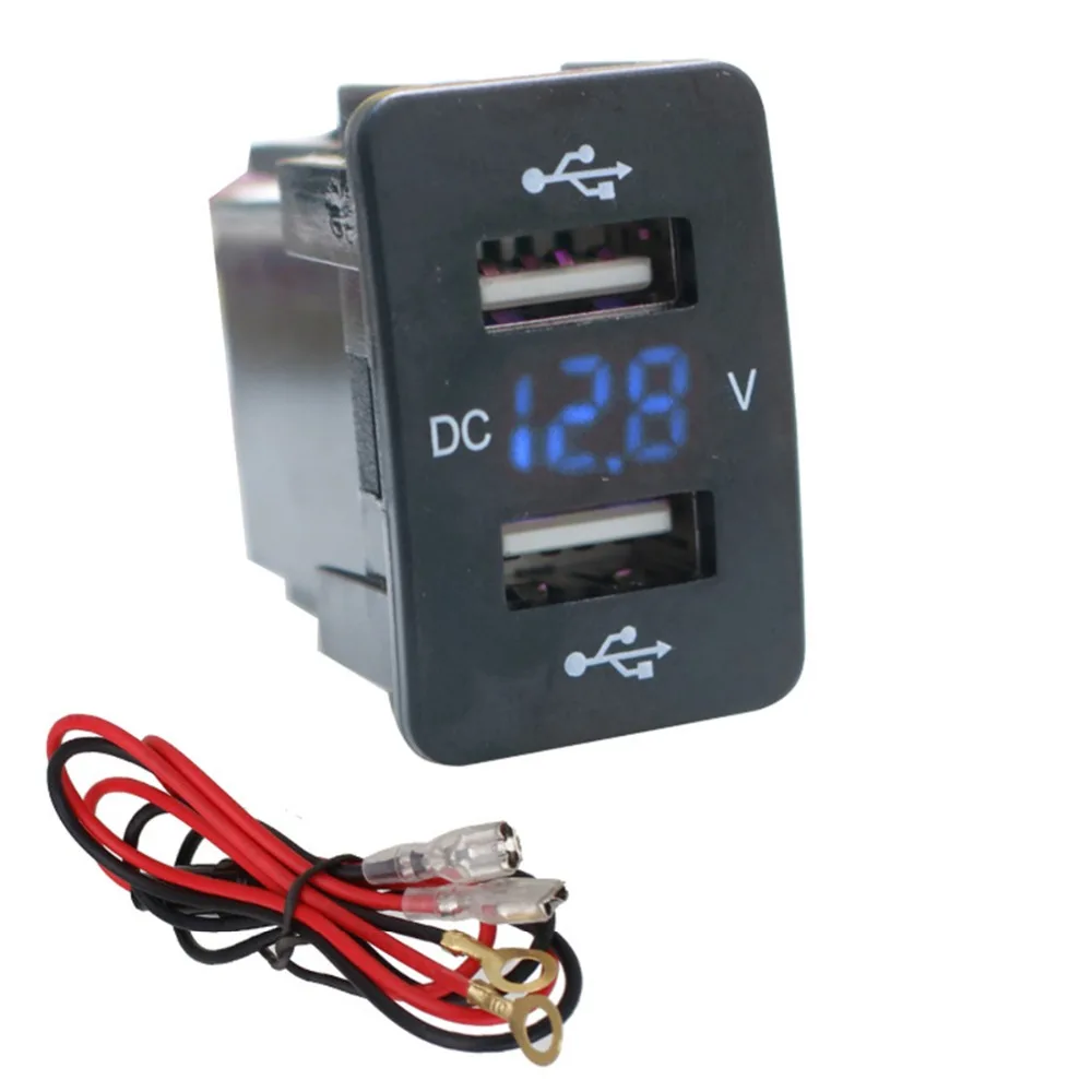 SOONHUA المزدوج USB شاحن سيارة مع شاشة ديجيتال مركبة الهاتف المحمول محول الشحن لهوندا 12 V/24 V منافذ الطاقة المقبس