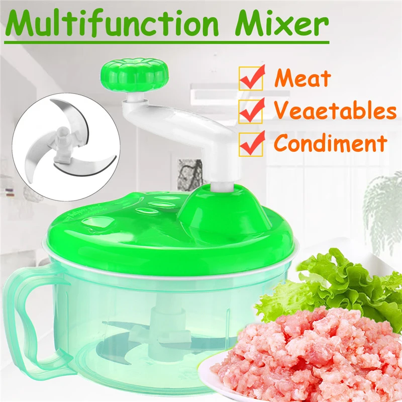 

Multifunctional Meat Chopper Manual Vegetables Food Cutter Salad Maker Grinder Stainless Steel Blade Durable Kitchen Appliance