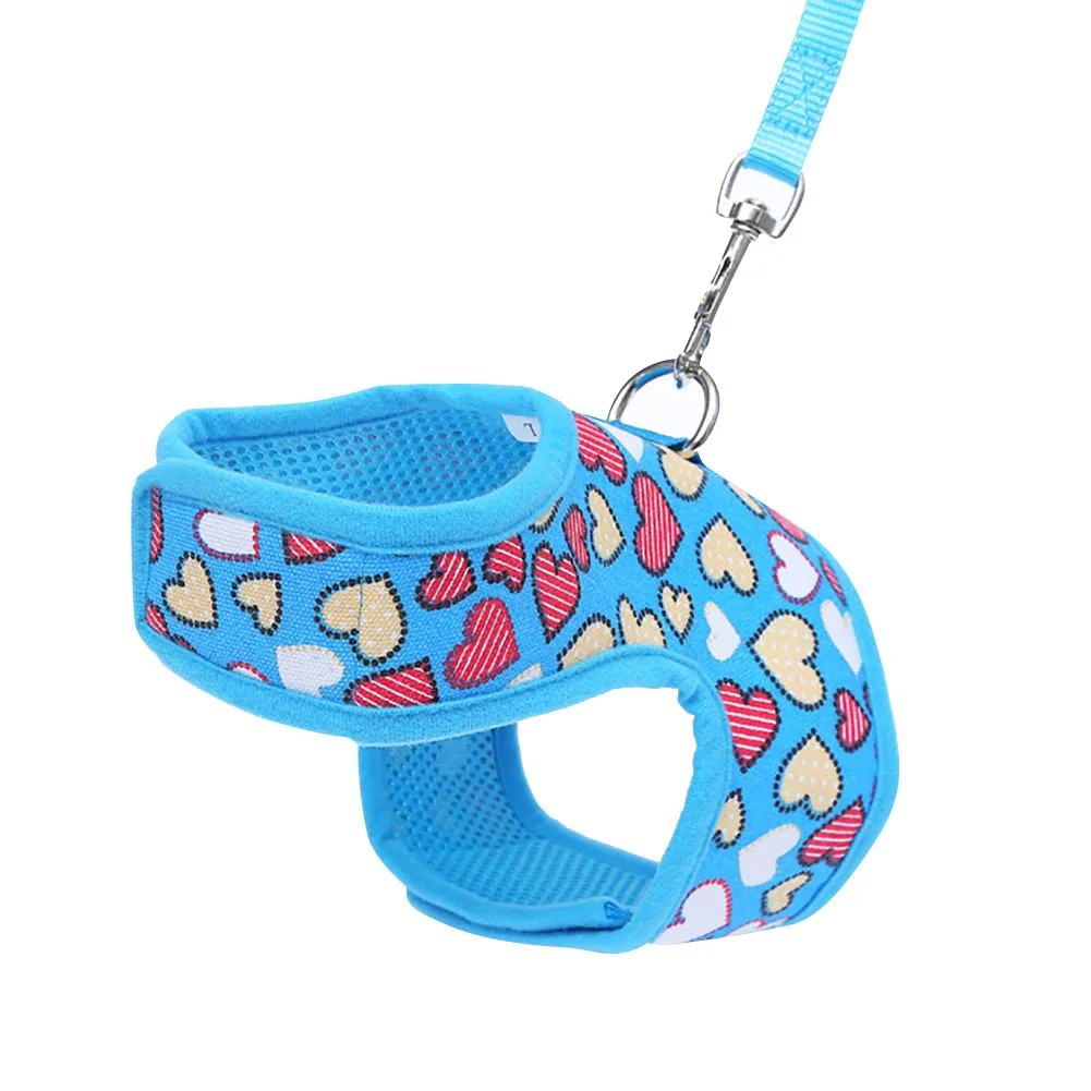 Pet Dog Harness Collar Cute Cartoon Pattern Puppy Chest Strap Leash Rope Set Puppies Cat Vest |