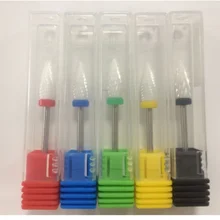 Керамика ногтей дрель битовое электрическое сверло цилиндрический Бур биты тонкой грубой маникюр педикюр машина для удаления кутикулы 50 шт